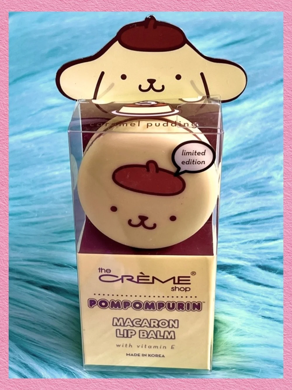 Crème Shop x Sanrio Caramel Pudding Pompompurin Macaron Lip Balm Limited Edition